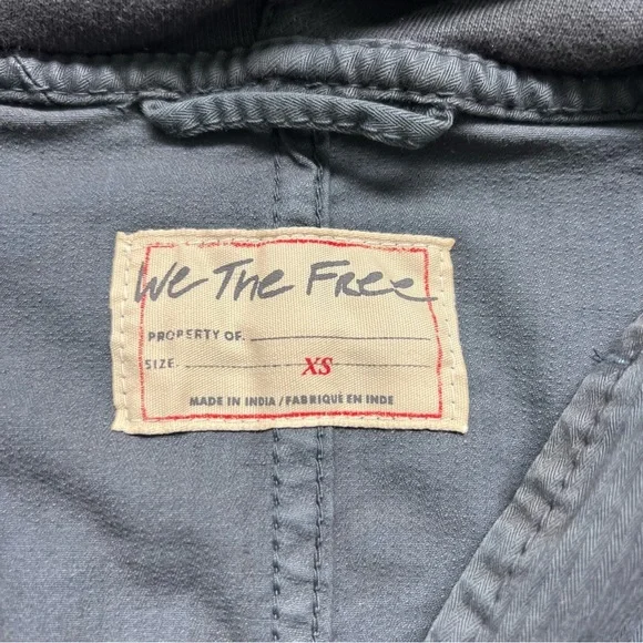 We The Free People Marlie Washed Pullover Jacket Coat Hoodie OVERSIZED Utility - Picture 5 of 7